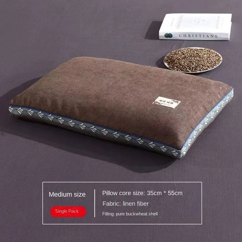 Buckwheat Hull Pillow Grain Pillow To Help Sleep Protect The Neck Pillow Side Back Stomach Sleeper Remedial Pillows Bedding 이불이불