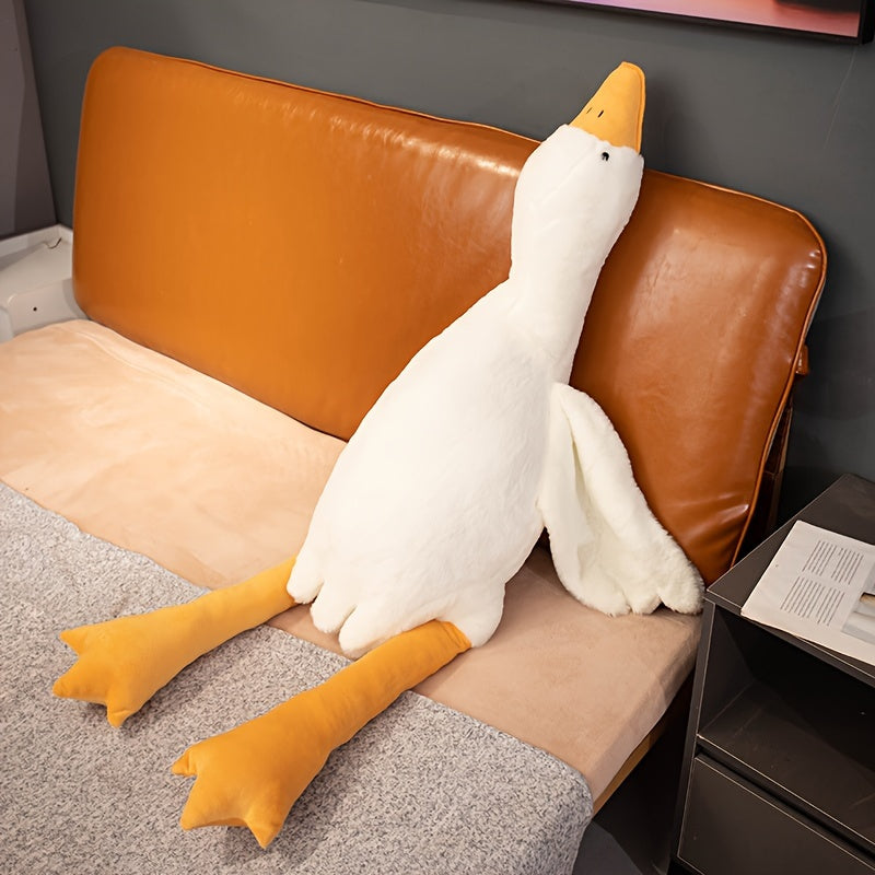 1pc Large White Goose Plush Toy Pillow for Sofa And Bed, Big Goose Cushion And Stuffed Animal.
