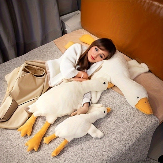 1pc Large White Goose Plush Toy Pillow for Sofa And Bed, Big Goose Cushion And Stuffed Animal.
