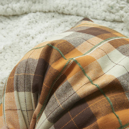 Plaid Decorative Pillows 45x45 cm Flocked Cushion Cover for Bed Sofa Living Room Cozy Pillow Cover Modern Home Decor Pillowcases