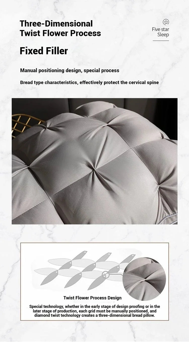 Comfortable Pillows for Sleeping 5-star Hotel Pillow Three-dimensional Soft Bilateral Washed Solid Color Pillow Sleeping Pillows