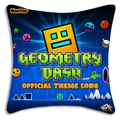 Pillow Covers Cartoon Geometry Dash Video Game Sofa Decorative Home Double-sided Printing Short Plush Cute Cushion Cover
