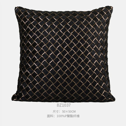 Premium Hotel Style Horsehair Pillow Cover Modern Decorative Black White Cushion Cover for Luxury Home Pillow Case Airbnb Decor