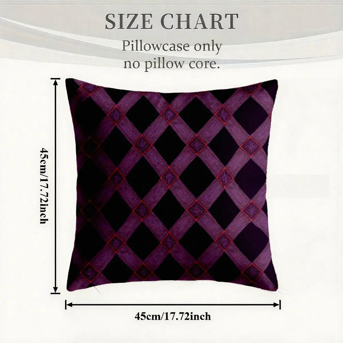 4-Piece Luxurious Purple Plaid Pattern Pillow Covers, Modern Home Decoration, Add Fashion, Enhance Home Atmosphere, Suitable for