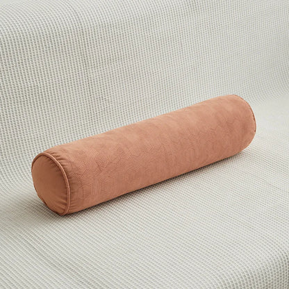 Round Bed Pillows Roll Cover Head Leg Back Lumber Support Light Travel Column Bolster Pillowcase Cylindrical Cushion Covers