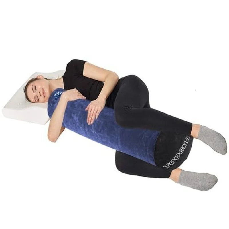 Female Pillow Hugs 86cm Long Round Inflatable Bolster Roll Wedge Cushion For Back Neck And Spine Relief During Sleep Washable