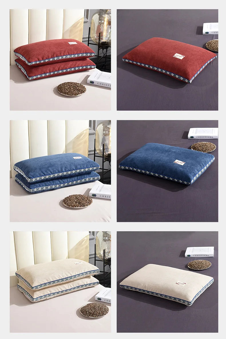 Buckwheat Hull Pillow Grain Pillow To Help Sleep Protect The Neck Pillow Side Back Stomach Sleeper Remedial Pillows Bedding 이불이불