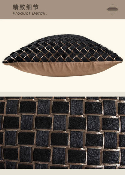 Premium Hotel Style Horsehair Pillow Cover Modern Decorative Black White Cushion Cover for Luxury Home Pillow Case Airbnb Decor