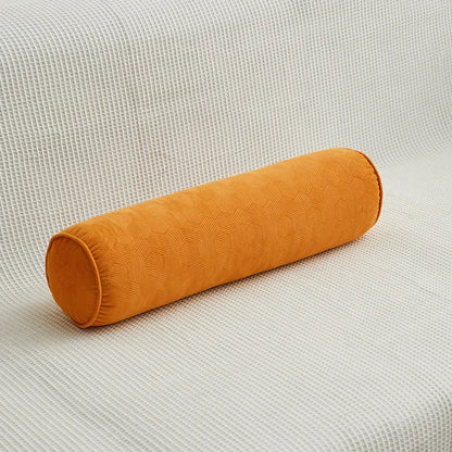 Round Bed Pillows Roll Cover Head Leg Back Lumber Support Light Travel Column Bolster Pillowcase Cylindrical Cushion Covers