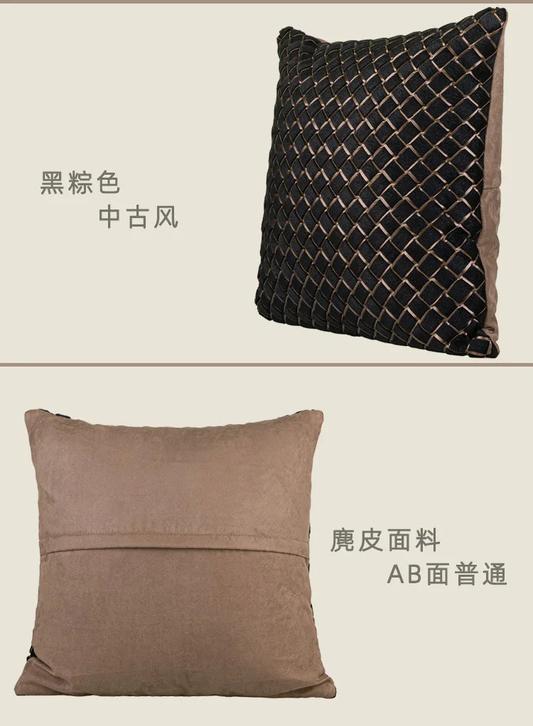 Premium Hotel Style Horsehair Pillow Cover Modern Decorative Black White Cushion Cover for Luxury Home Pillow Case Airbnb Decor