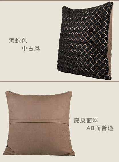 Premium Hotel Style Horsehair Pillow Cover Modern Decorative Black White Cushion Cover for Luxury Home Pillow Case Airbnb Decor