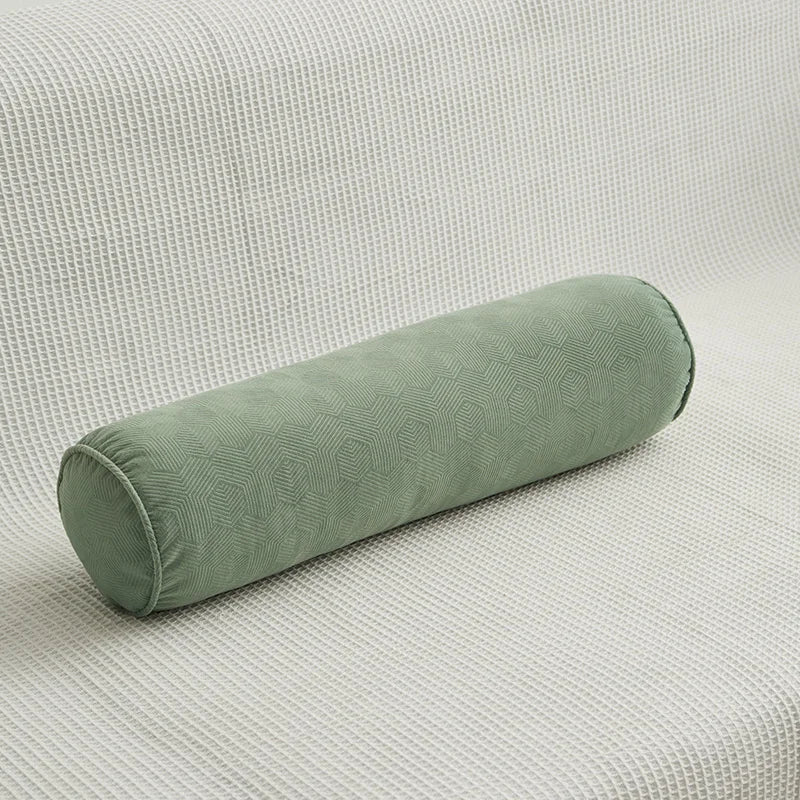 Round Bed Pillows Roll Cover Head Leg Back Lumber Support Light Travel Column Bolster Pillowcase Cylindrical Cushion Covers