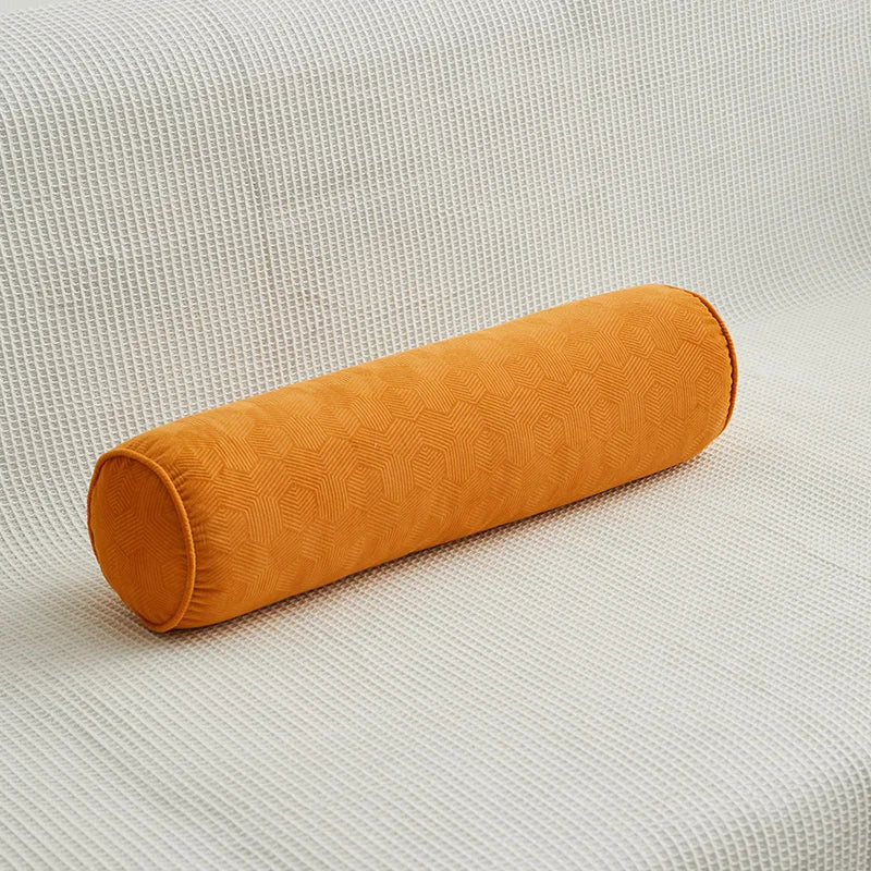 Round Bed Pillows Roll Cover Head Leg Back Lumber Support Light Travel Column Bolster Pillowcase Cylindrical Cushion Covers