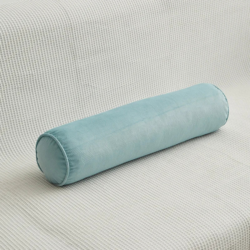Round Bed Pillows Roll Cover Head Leg Back Lumber Support Light Travel Column Bolster Pillowcase Cylindrical Cushion Covers