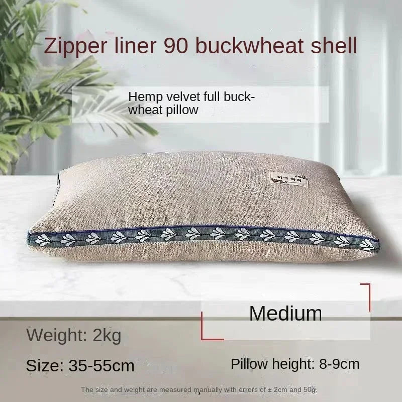 Buckwheat Hull Pillow Grain Pillow To Help Sleep Protect The Neck Pillow Side Back Stomach Sleeper Remedial Pillows Bedding 이불이불