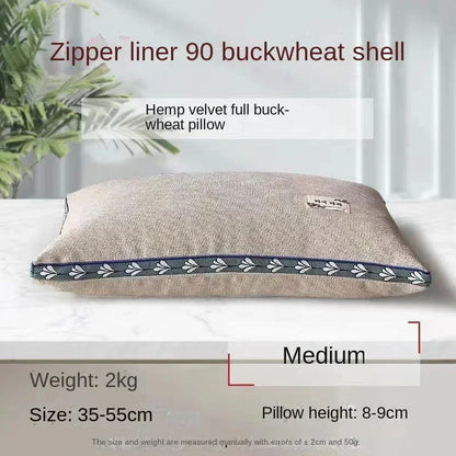 Buckwheat Hull Pillow Grain Pillow To Help Sleep Protect The Neck Pillow Side Back Stomach Sleeper Remedial Pillows Bedding 이불이불