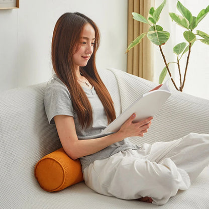 Round Bed Pillows Roll Cover Head Leg Back Lumber Support Light Travel Column Bolster Pillowcase Cylindrical Cushion Covers