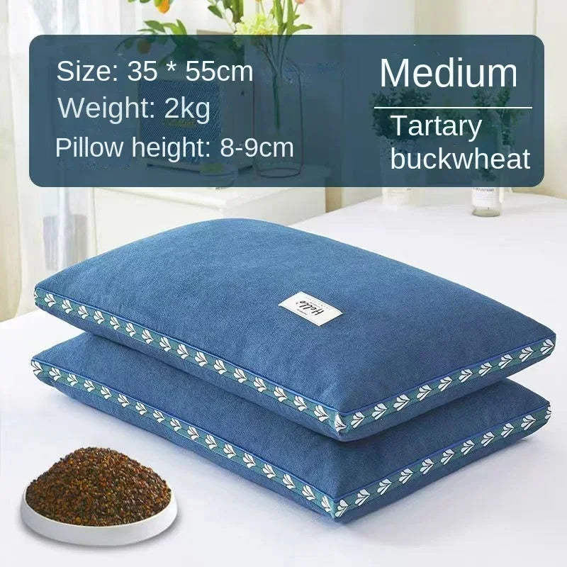 Buckwheat Hull Pillow Grain Pillow To Help Sleep Protect The Neck Pillow Side Back Stomach Sleeper Remedial Pillows Bedding 이불이불